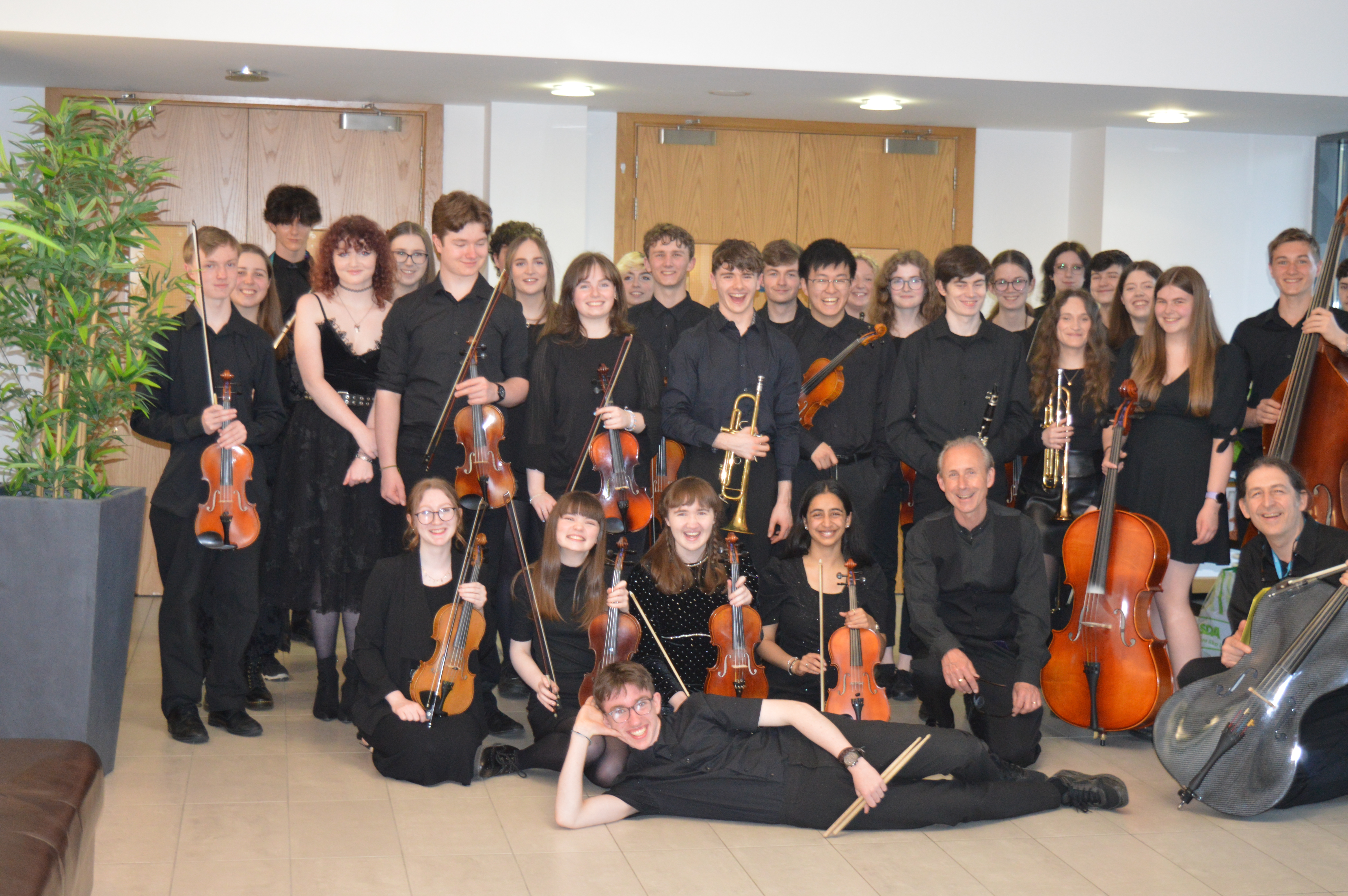 Youth Orchestra musicians after their performance