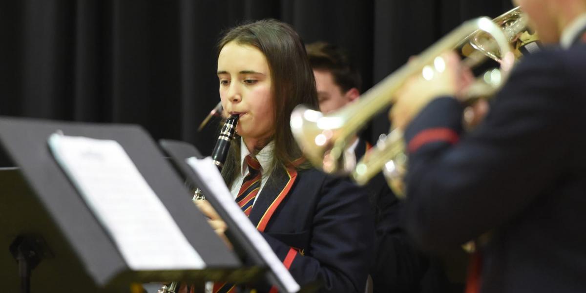 Students in band rehearsal