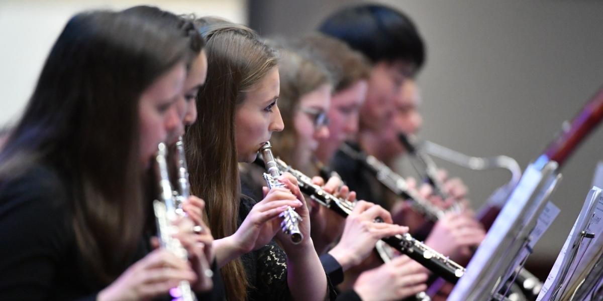 The woodwind section of the youth orchestra
