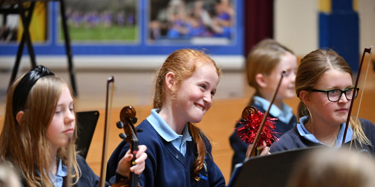 Primary school Viola section in Christmas concert
