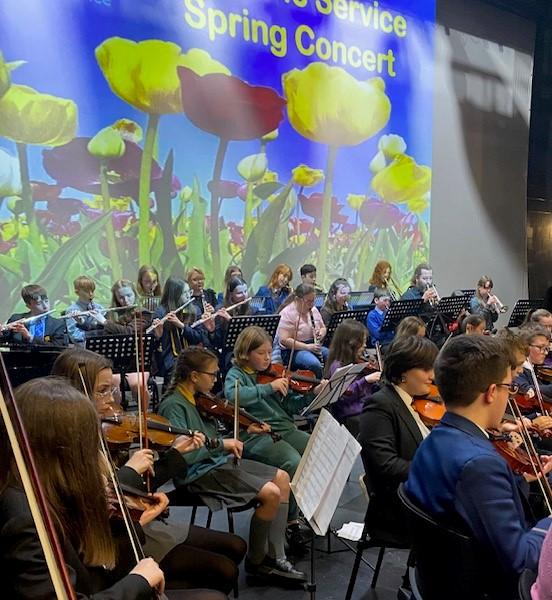 Performers on stage in Strule Spring concert