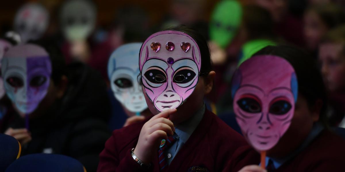 Participants at Springfest 2023 with masks