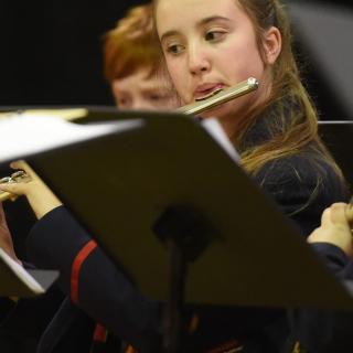 Image of a student playing flute