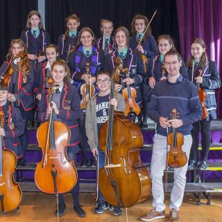 photo of Fidelio Trio workshop students