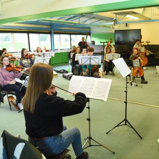 Nicola Benedetti leads young musicians at the Antrim sessions