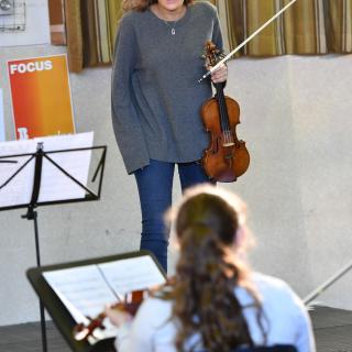Nicola Benedetti leads young musicians at the Antrim sessions