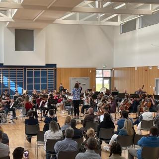 Senior youth orchestra performing in Strabane Academy