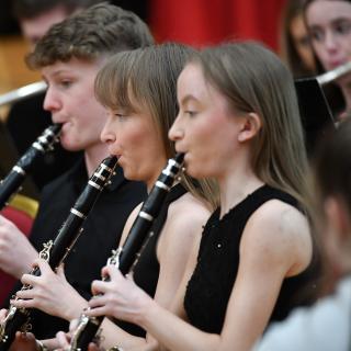 Woodwind section in concert