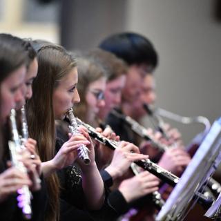 The woodwind section of the youth orchestra