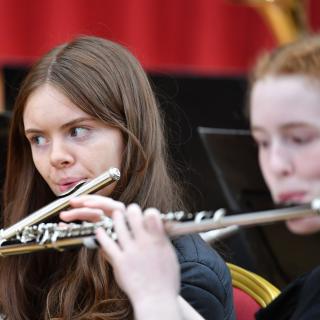 Flute players in concert