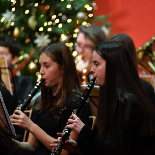 Clarinet section in Christmas concert