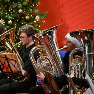 Youth orchestra tuba section