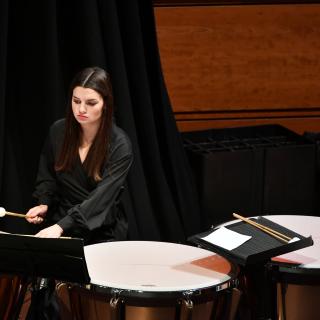 Timpanist in youth orchestra concert