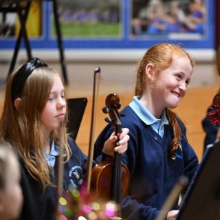 Primary school Viola section in Christmas concert