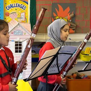Young Bassoonists performing as part of to bassoon and beyond