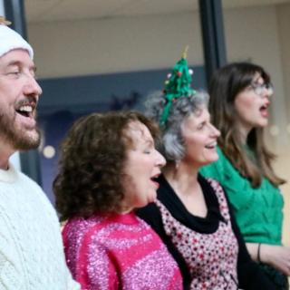 Musical Pathways tutors delivering Christmas roadshow