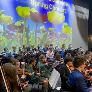 Performers on stage in Strule Spring concert