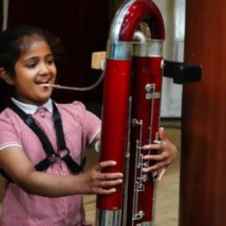 Young Bassoonist performing as part of to bassoon and beyond