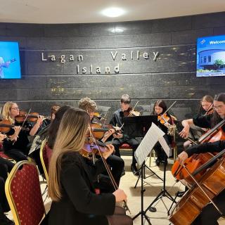 String section performing in Lagan Valley centre