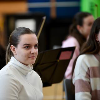 Benedetti session with young string players
