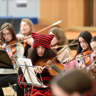 Benedetti session with young string players