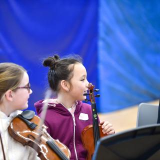 Benedetti session with young string players