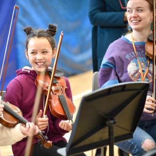 Benedetti session with young string players
