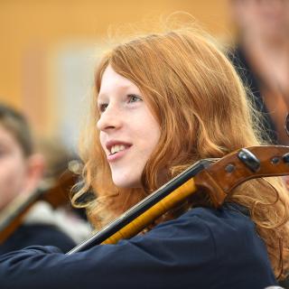 Benedetti session with young string players
