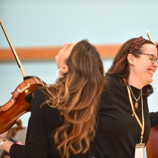 Benedetti session with young string players