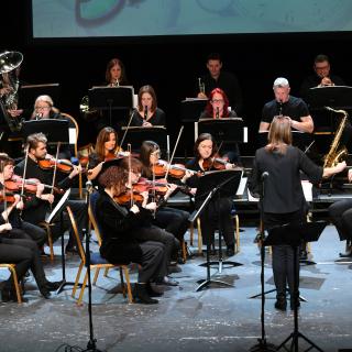Springfest orchestra on stage