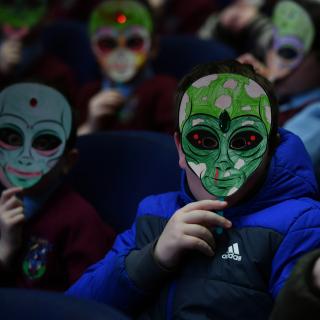 Participants at Springfest 2023 with masks