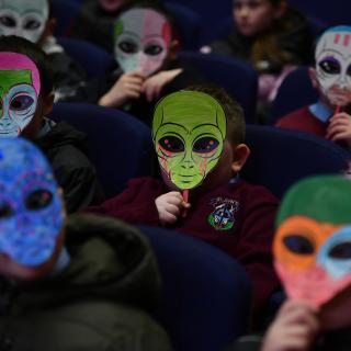 Participants at Springfest 2023 with masks