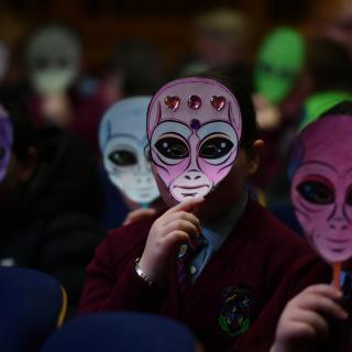 Participants at Springfest 2023 with masks