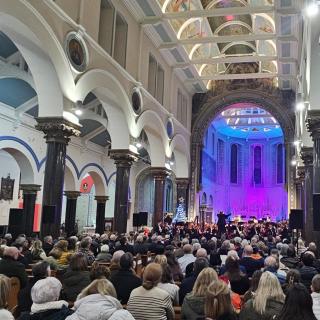 The City of Belfast Youth Orchestra performing in Holy Cross Church