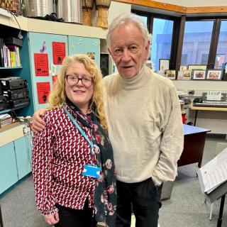 Phil Coulter with a music teacher