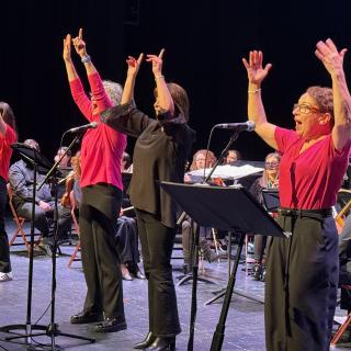 EA Music's Musical Pathways to Learning team on stage during Springfest