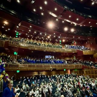 A packed Millennium Forum auditorium