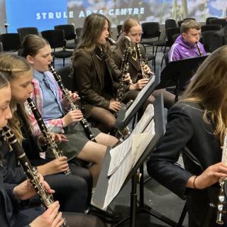 Clarinet section of wind band