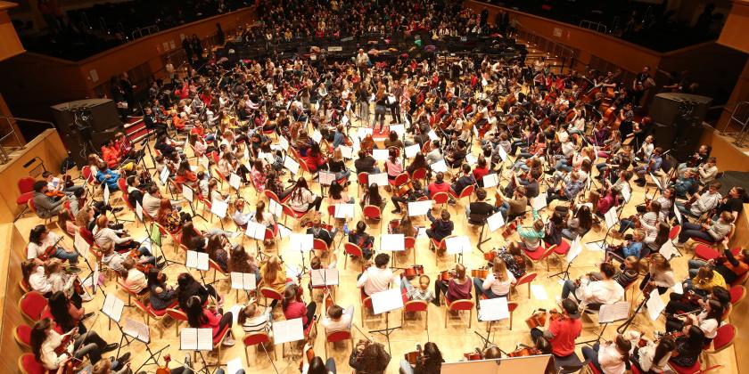 image of musicians in a concert hall