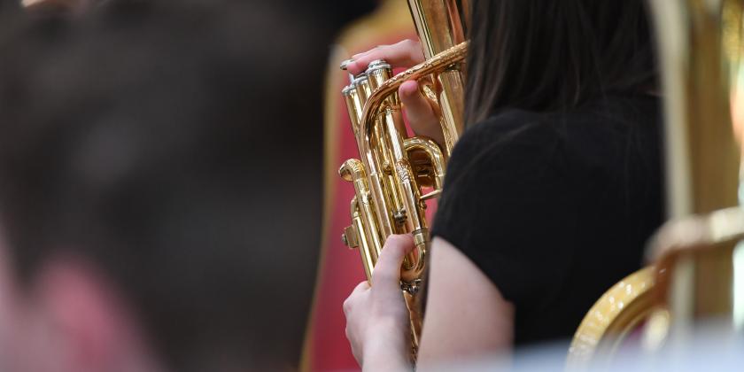 Action shot of Tenor Horn