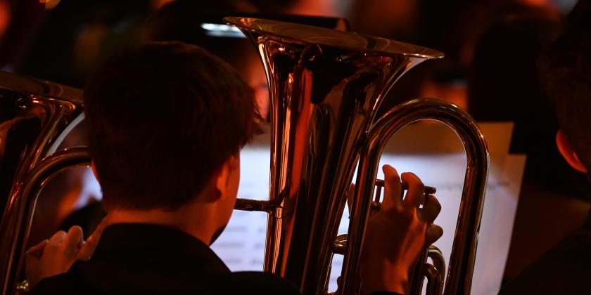 Euphonium player in concert